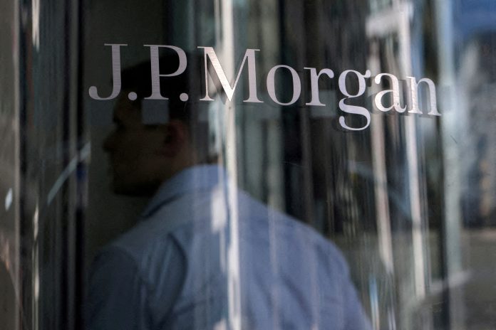J.P. Morgan building exterior symbolizing legal action linked to TikTok viral glitch fraud.